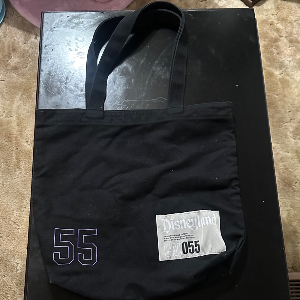 Disneyland Black Canvas Tote with Embroidered Details